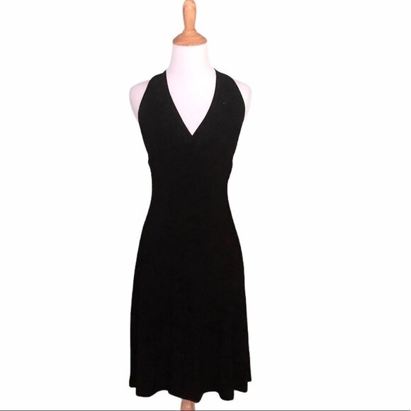 Black Beaded Halter Cocktail Dress - Picture 1 of 6